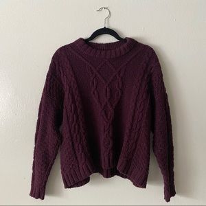 Aerie - Purple Cable Knit Sweater